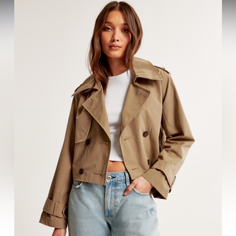 Abercrombie cropped trench coat